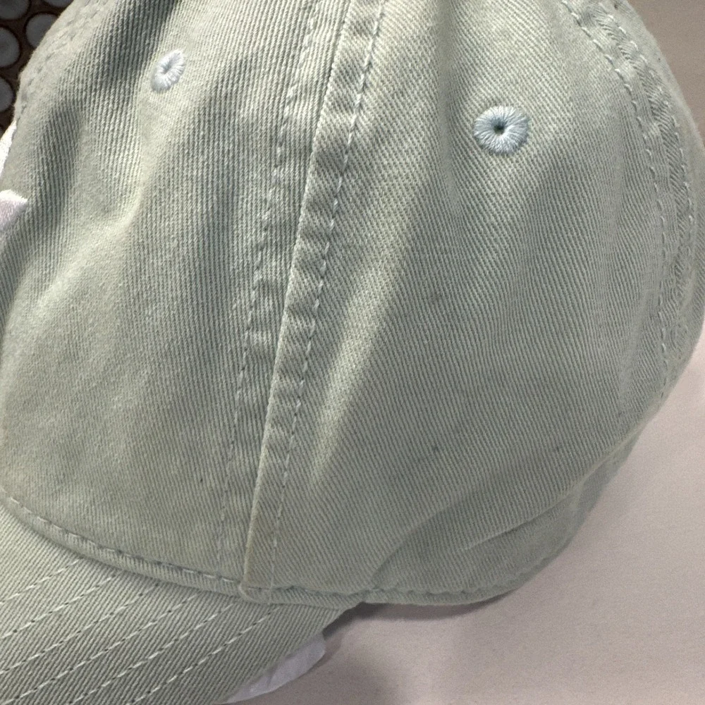 Adidas Hat‎ Cap Mint Green White Trefoil Strap Back Spell Out Logo Trefoil OSFA